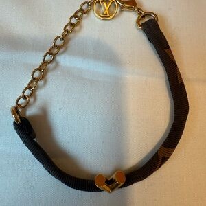 Louis Vuitton Monogram Canvas V Bracelet with Gold-Tone Hardware
